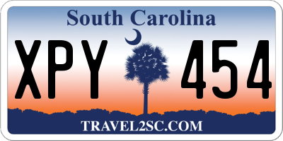 SC license plate XPY454
