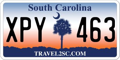 SC license plate XPY463