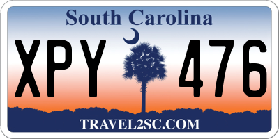 SC license plate XPY476