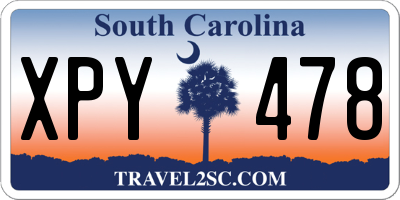 SC license plate XPY478