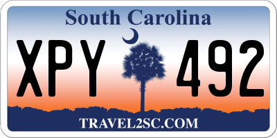 SC license plate XPY492