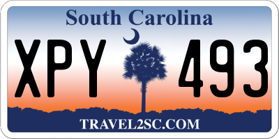 SC license plate XPY493