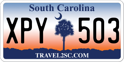 SC license plate XPY503