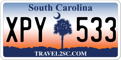 SC license plate XPY533