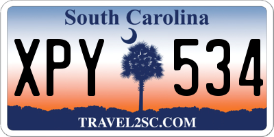SC license plate XPY534