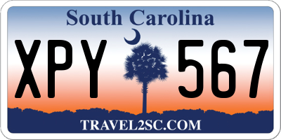 SC license plate XPY567