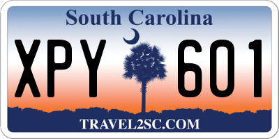 SC license plate XPY601