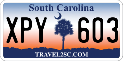 SC license plate XPY603