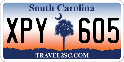 SC license plate XPY605