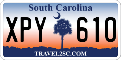SC license plate XPY610