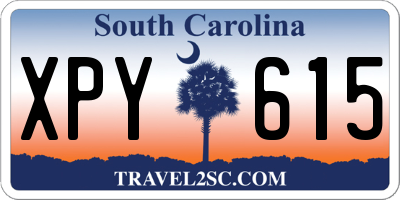 SC license plate XPY615