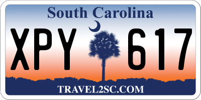 SC license plate XPY617