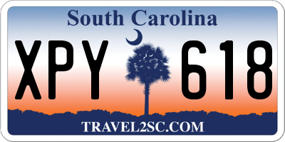 SC license plate XPY618