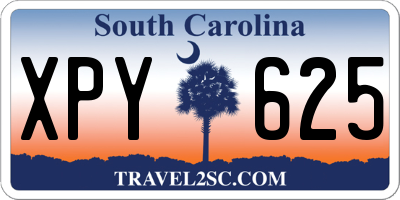 SC license plate XPY625
