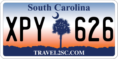 SC license plate XPY626