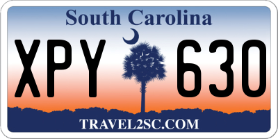 SC license plate XPY630