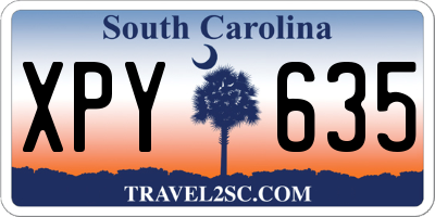 SC license plate XPY635