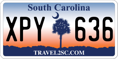 SC license plate XPY636