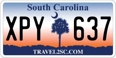 SC license plate XPY637