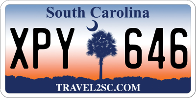SC license plate XPY646