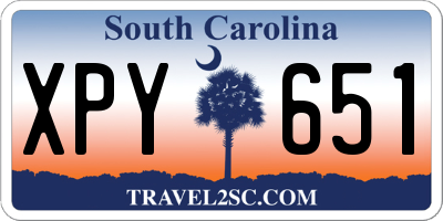 SC license plate XPY651