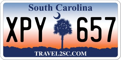 SC license plate XPY657