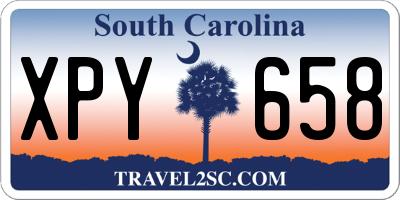 SC license plate XPY658