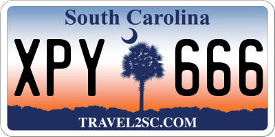 SC license plate XPY666