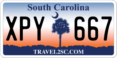 SC license plate XPY667