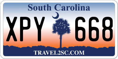 SC license plate XPY668