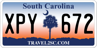 SC license plate XPY672