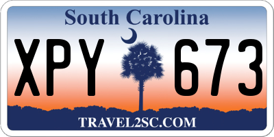 SC license plate XPY673