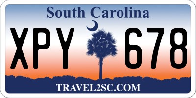SC license plate XPY678