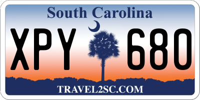 SC license plate XPY680