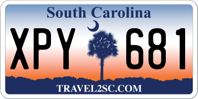 SC license plate XPY681