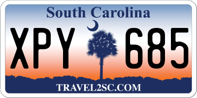 SC license plate XPY685