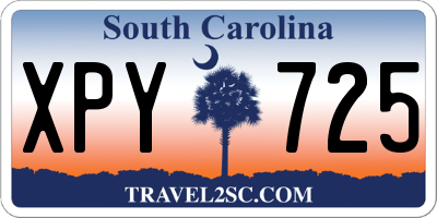 SC license plate XPY725