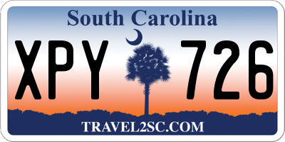 SC license plate XPY726