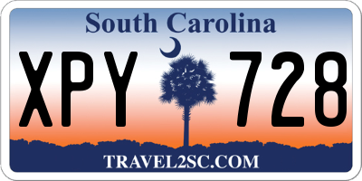 SC license plate XPY728