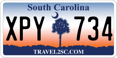 SC license plate XPY734