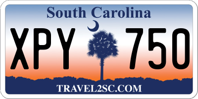 SC license plate XPY750