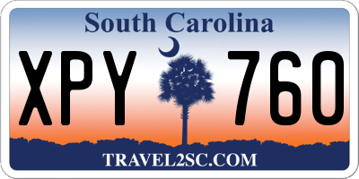 SC license plate XPY760