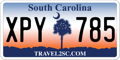 SC license plate XPY785