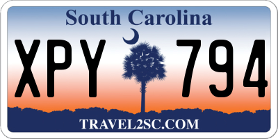 SC license plate XPY794