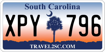 SC license plate XPY796