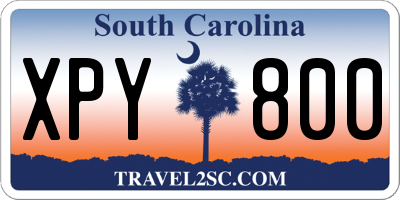 SC license plate XPY800