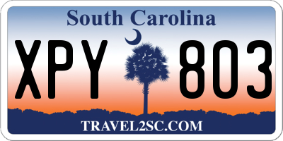 SC license plate XPY803