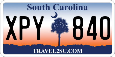 SC license plate XPY840