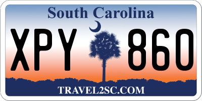 SC license plate XPY860