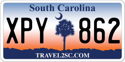 SC license plate XPY862